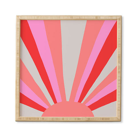 SunshineCanteen sunshine love coral Framed Wall Art