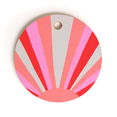 SunshineCanteen sunshine love coral Cutting Board Round