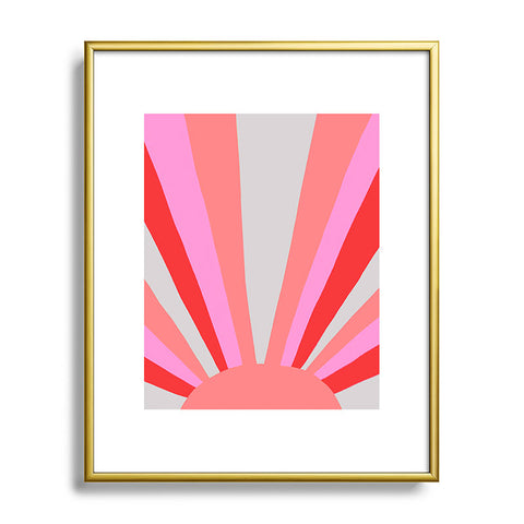 SunshineCanteen sunshine love coral Metal Framed Art Print