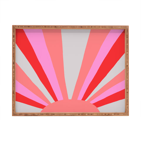 SunshineCanteen sunshine love coral Rectangular Tray
