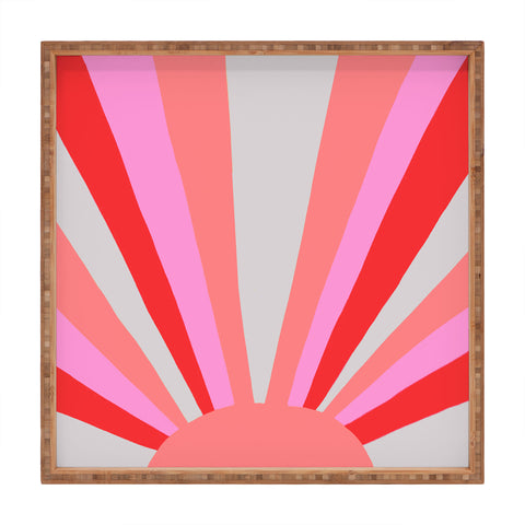 SunshineCanteen sunshine love coral Square Tray