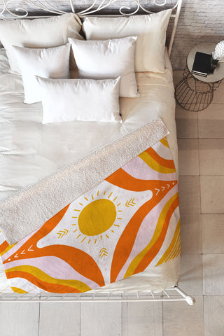SunshineCanteen sunshine mandala Fleece Throw Blanket