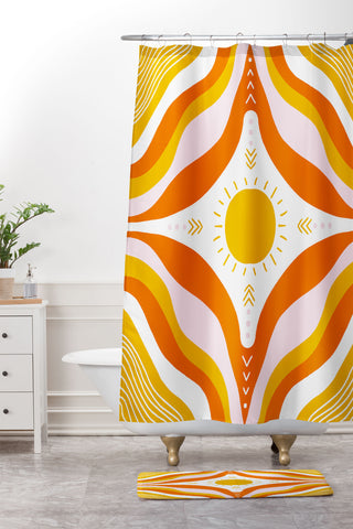 SunshineCanteen sunshine mandala Shower Curtain And Mat