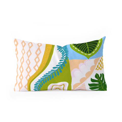 SunshineCanteen tropical boho vibes Oblong Throw Pillow