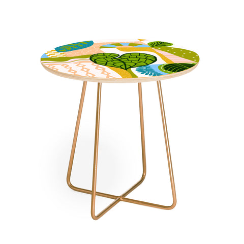 SunshineCanteen tropical boho vibes Round Side Table