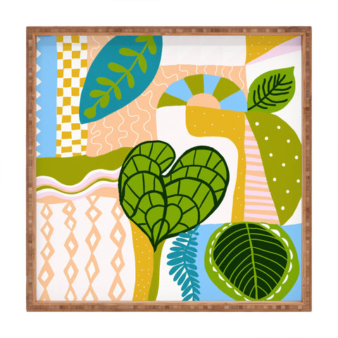 SunshineCanteen tropical boho vibes Square Tray