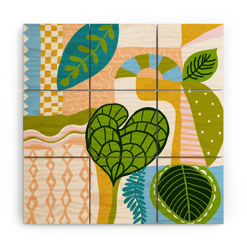 SunshineCanteen tropical boho vibes Wood Wall Mural