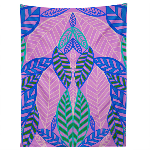 SunshineCanteen tropical lavender leaves Tapestry
