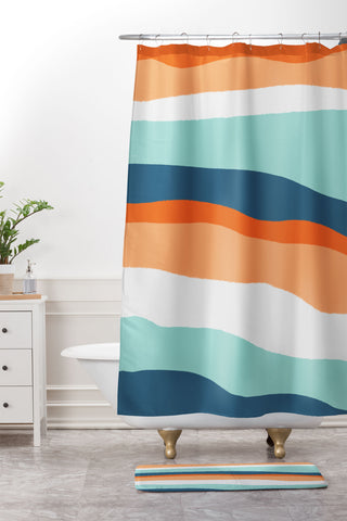 SunshineCanteen venice sunset Shower Curtain And Mat