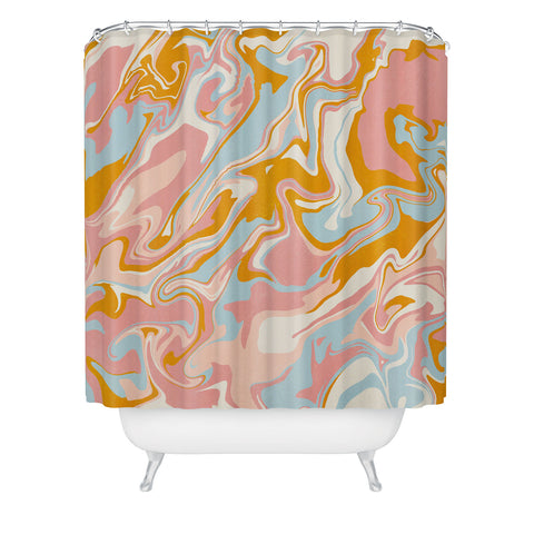 SunshineCanteen vintage marble Shower Curtain
