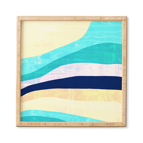 SunshineCanteen white sands and waves Framed Wall Art