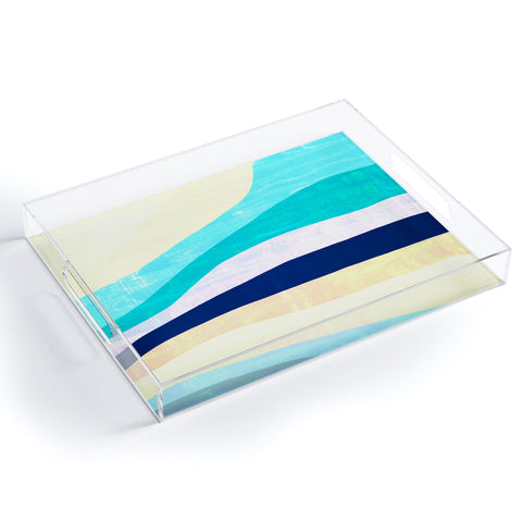 SunshineCanteen white sands and waves Acrylic Tray