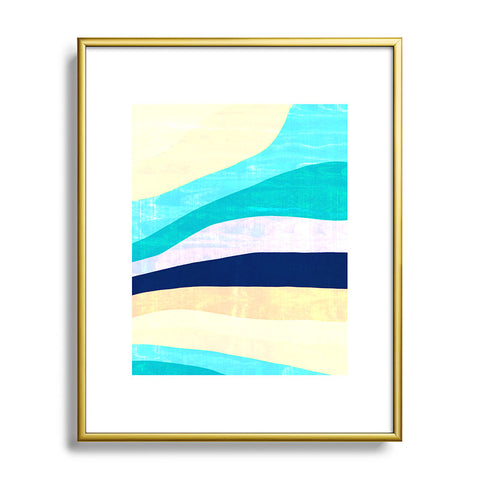 SunshineCanteen white sands and waves Metal Framed Art Print