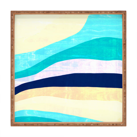 SunshineCanteen white sands and waves Square Tray