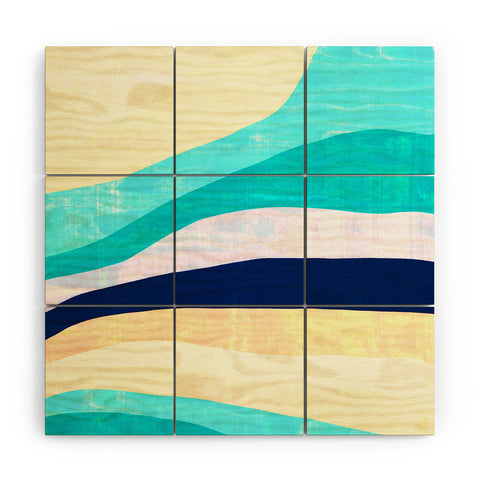 SunshineCanteen white sands and waves Wood Wall Mural