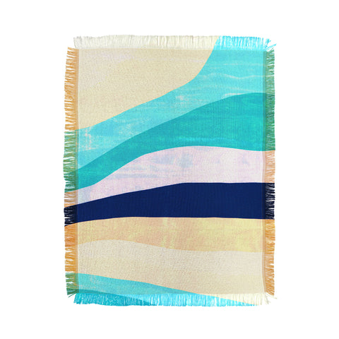 SunshineCanteen white sands and waves Throw Blanket