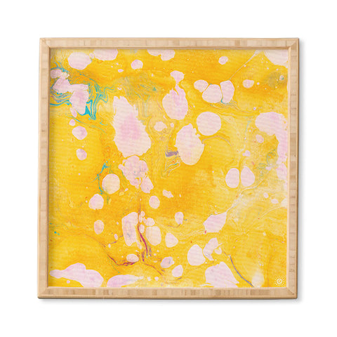 SunshineCanteen yellow cosmic marble Framed Wall Art