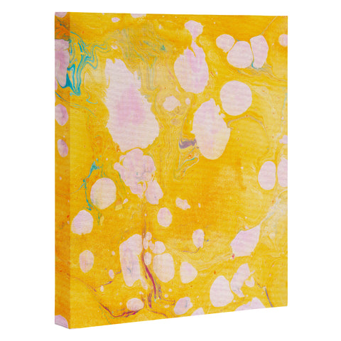 SunshineCanteen yellow cosmic marble Art Canvas