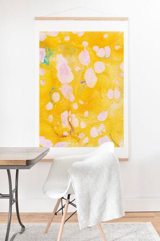 SunshineCanteen yellow cosmic marble Art Print And Hanger