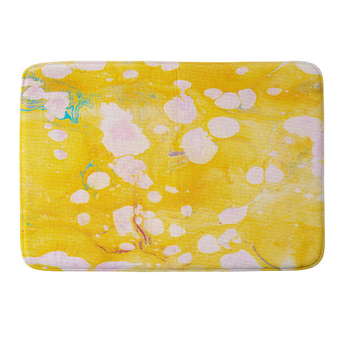 SunshineCanteen yellow cosmic marble Memory Foam Bath Mat