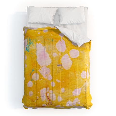 SunshineCanteen yellow cosmic marble Comforter