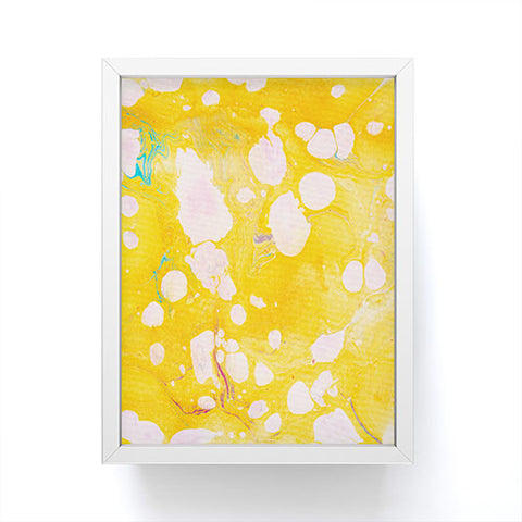 SunshineCanteen yellow cosmic marble Framed Mini Art Print