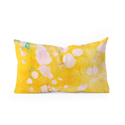 SunshineCanteen yellow cosmic marble Oblong Throw Pillow
