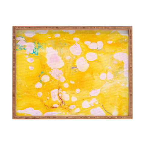 SunshineCanteen yellow cosmic marble Rectangular Tray