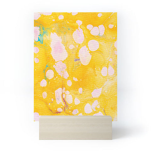 SunshineCanteen yellow cosmic marble Mini Art Print