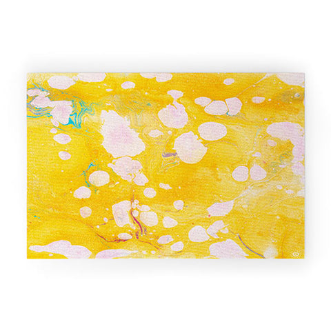 SunshineCanteen yellow cosmic marble Welcome Mat