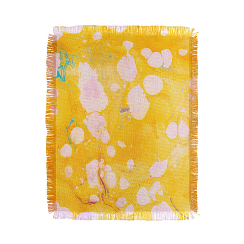 SunshineCanteen yellow cosmic marble Throw Blanket