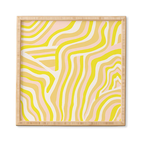 SunshineCanteen yellow zebra stripes Framed Wall Art