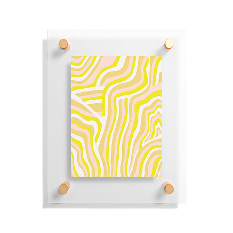 SunshineCanteen yellow zebra stripes Floating Acrylic Print