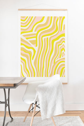 SunshineCanteen yellow zebra stripes Art Print And Hanger