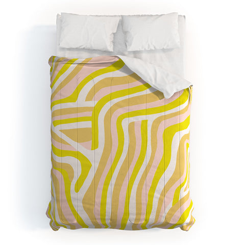 SunshineCanteen yellow zebra stripes Comforter