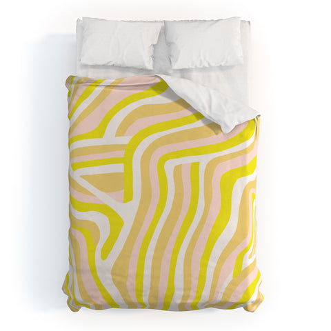 SunshineCanteen yellow zebra stripes Duvet Cover