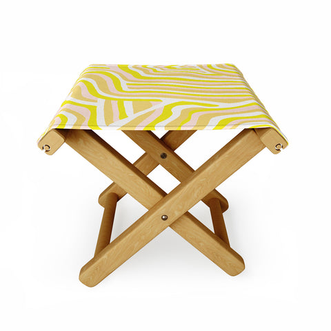 SunshineCanteen yellow zebra stripes Folding Stool