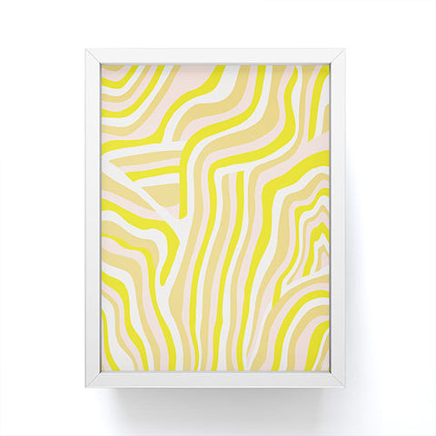 SunshineCanteen yellow zebra stripes Framed Mini Art Print