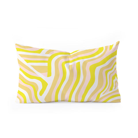 SunshineCanteen yellow zebra stripes Oblong Throw Pillow
