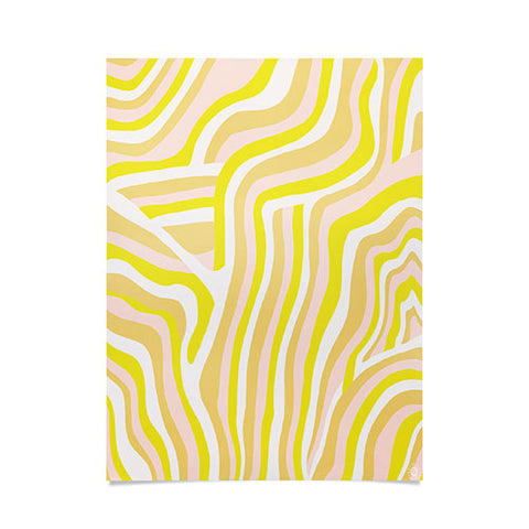 SunshineCanteen yellow zebra stripes Poster