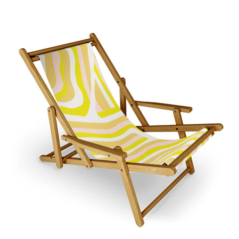 SunshineCanteen yellow zebra stripes Sling Chair