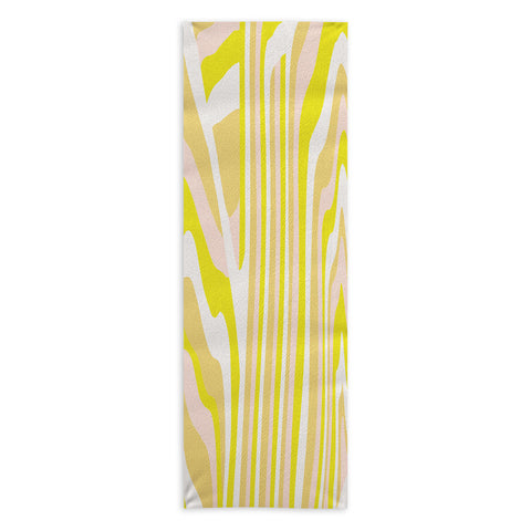 SunshineCanteen yellow zebra stripes Yoga Towel