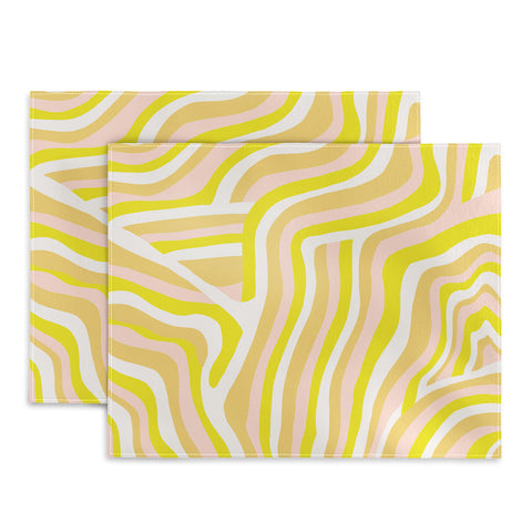 SunshineCanteen yellow zebra stripes Placemat