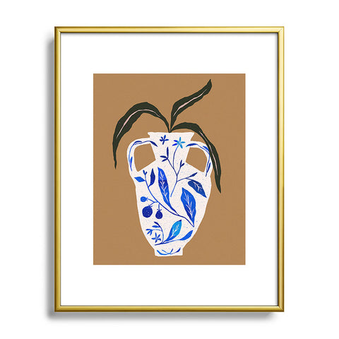 Superblooming Dynasty Vase with Citrus Blossoms Metal Framed Art Print