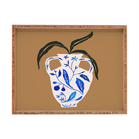 Superblooming Dynasty Vase with Citrus Blossoms Rectangular Tray