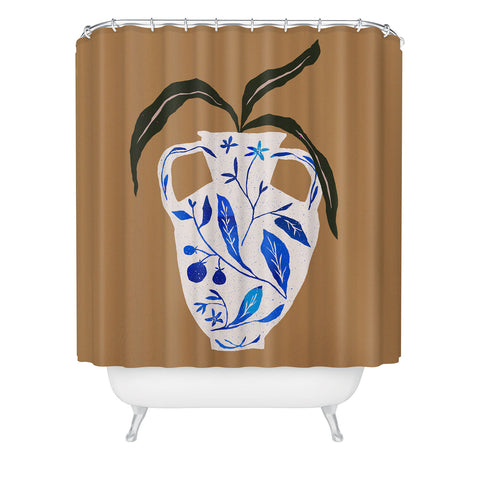 Superblooming Dynasty Vase with Citrus Blossoms Shower Curtain