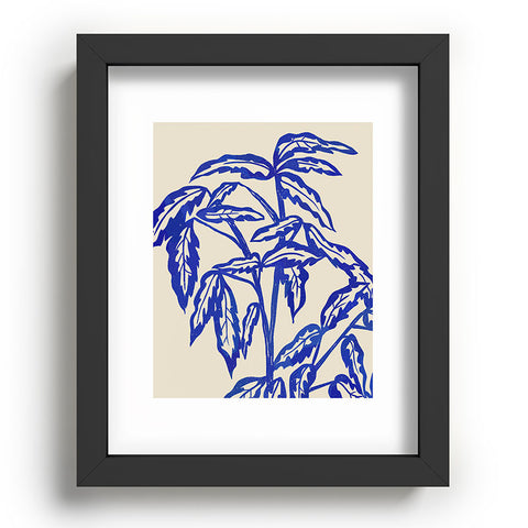 Superblooming Minimal Blue Plant Recessed Framing Rectangle