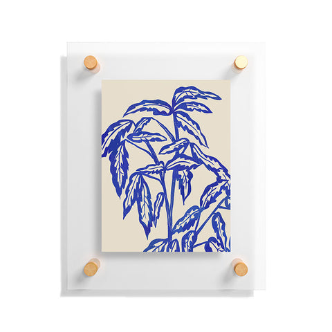 Superblooming Minimal Blue Plant Floating Acrylic Print