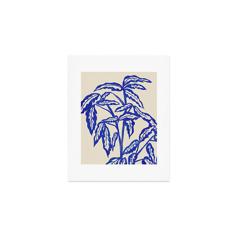 Superblooming Minimal Blue Plant Art Print