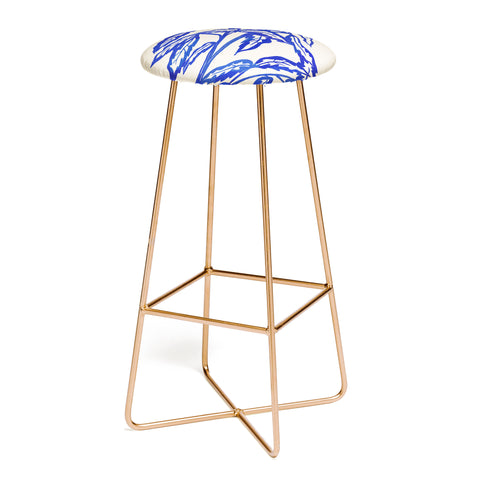Superblooming Minimal Blue Plant Bar Stool